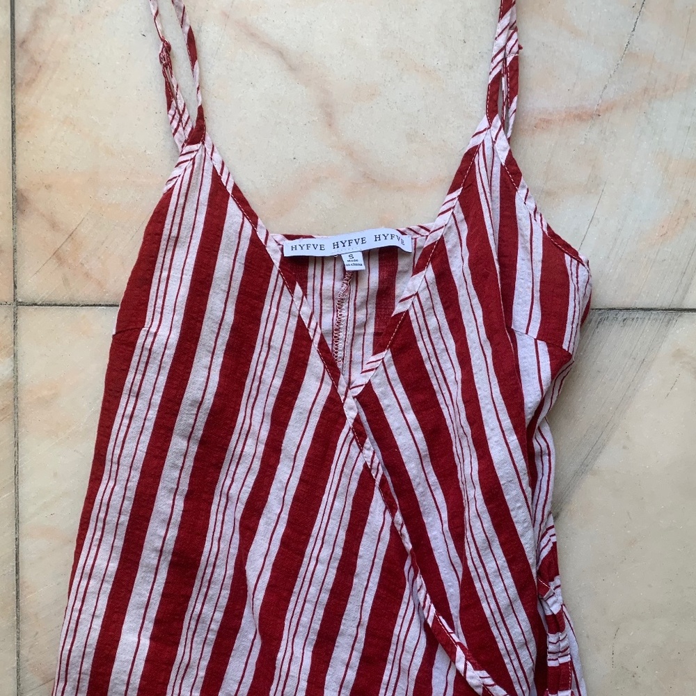 Striped Sleeveless Wrap Top